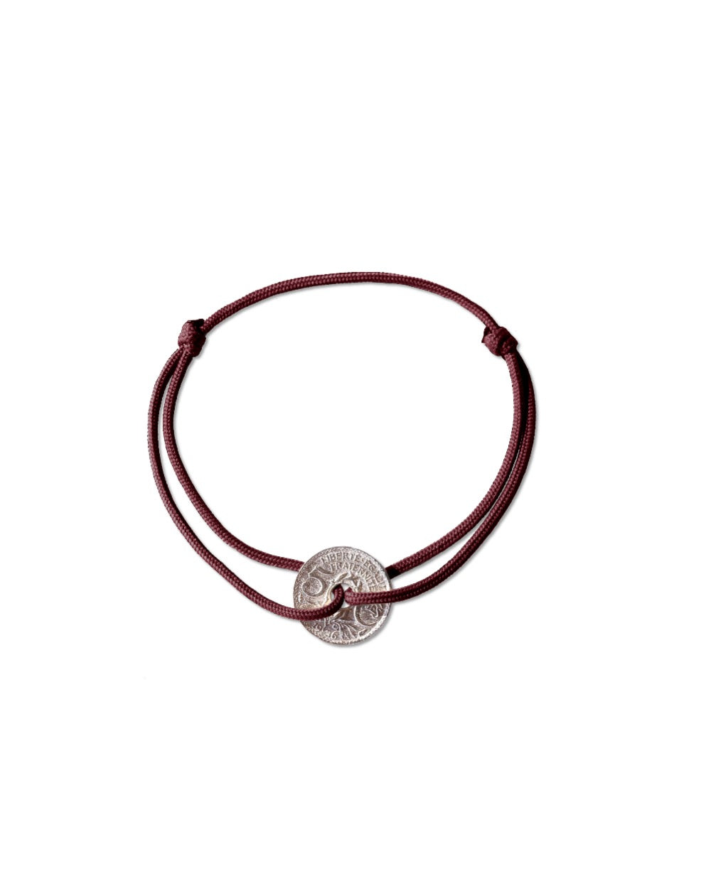 Bracelet Louvre - 5 centimes argent - Bordeaux