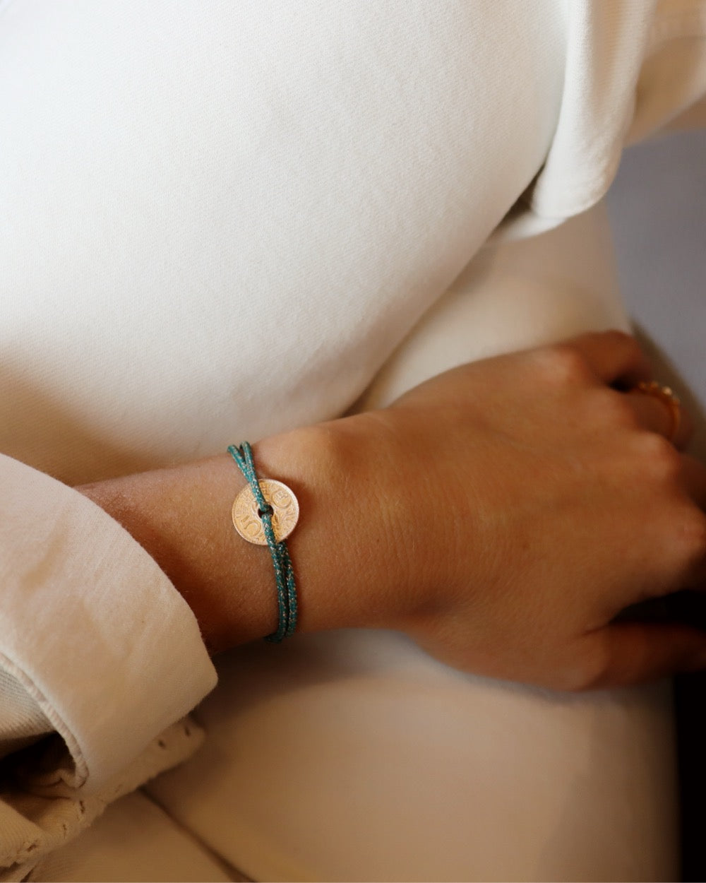 Bracelet Louvre - 5 centimes or - Vert Irisé