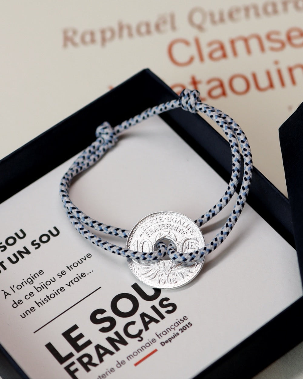 Bracelet Vincennes - 10 centimes argent - Marin
