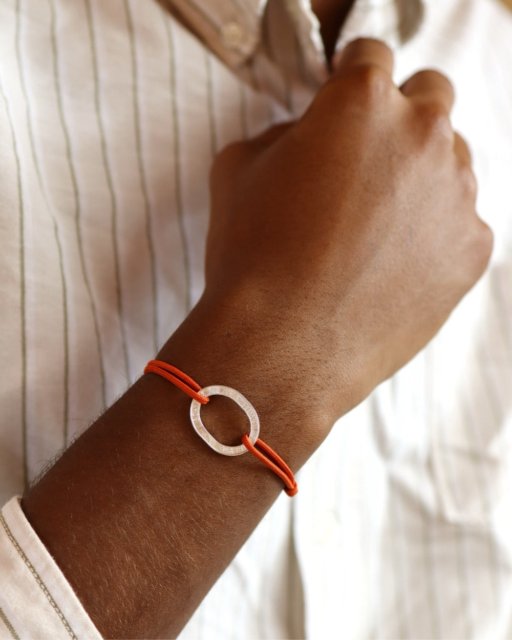 Bracelet Bastille - 10 francs argent - Orange Vif