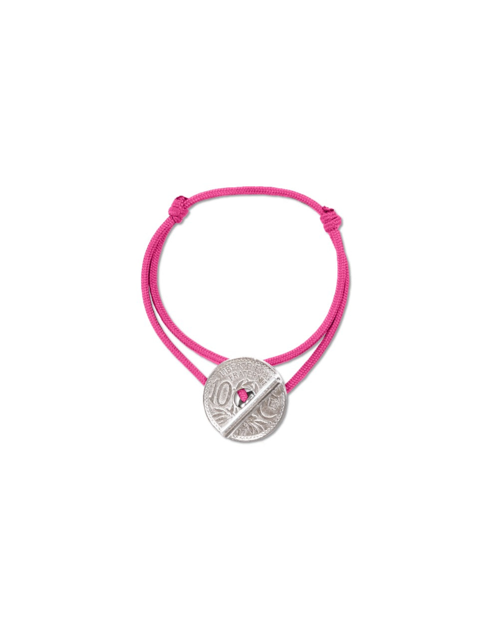 Bracelet le T - 10 centimes argent - Rose Vif