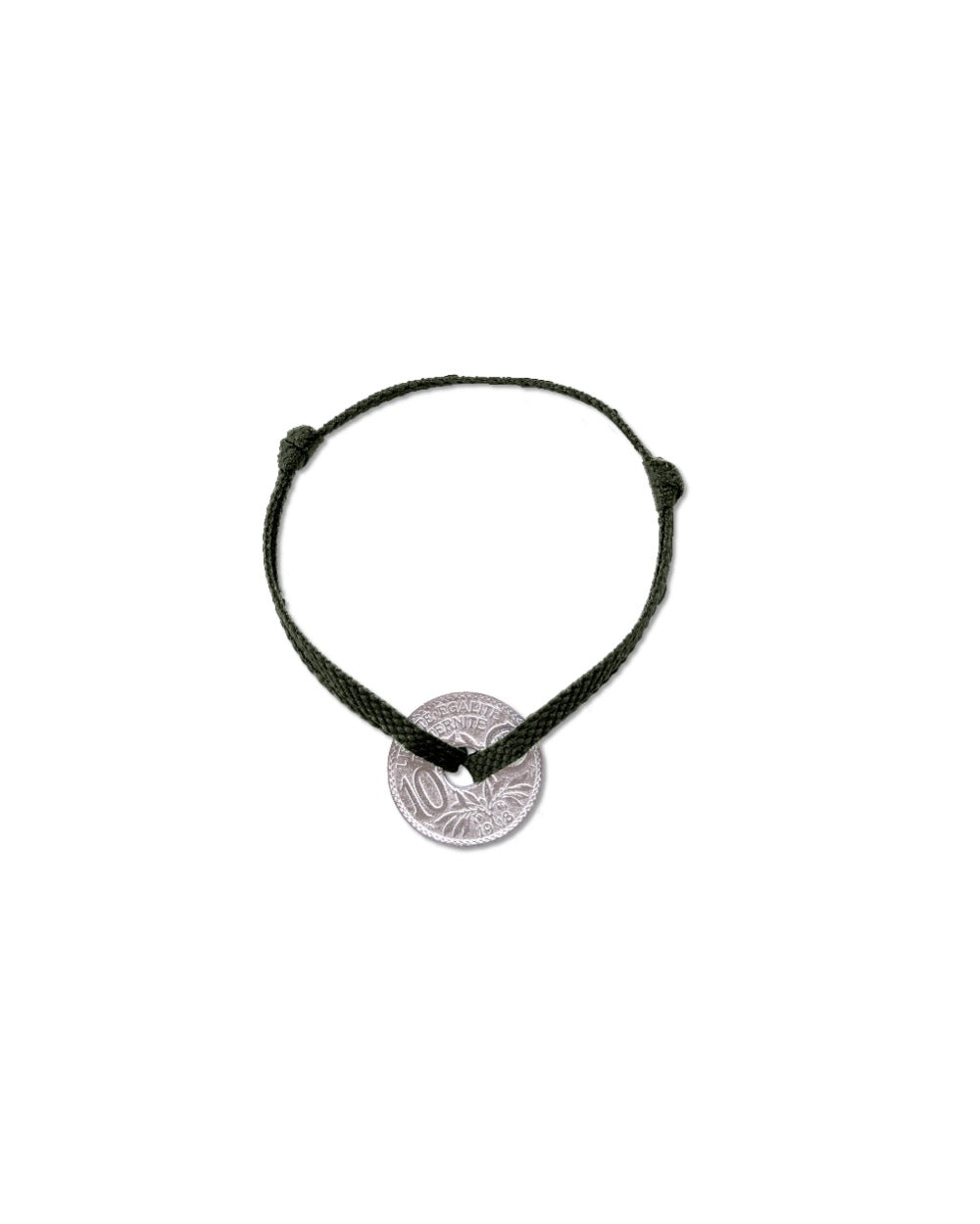 Bracelet Vincennes - 10 centimes argent - Plat Vert