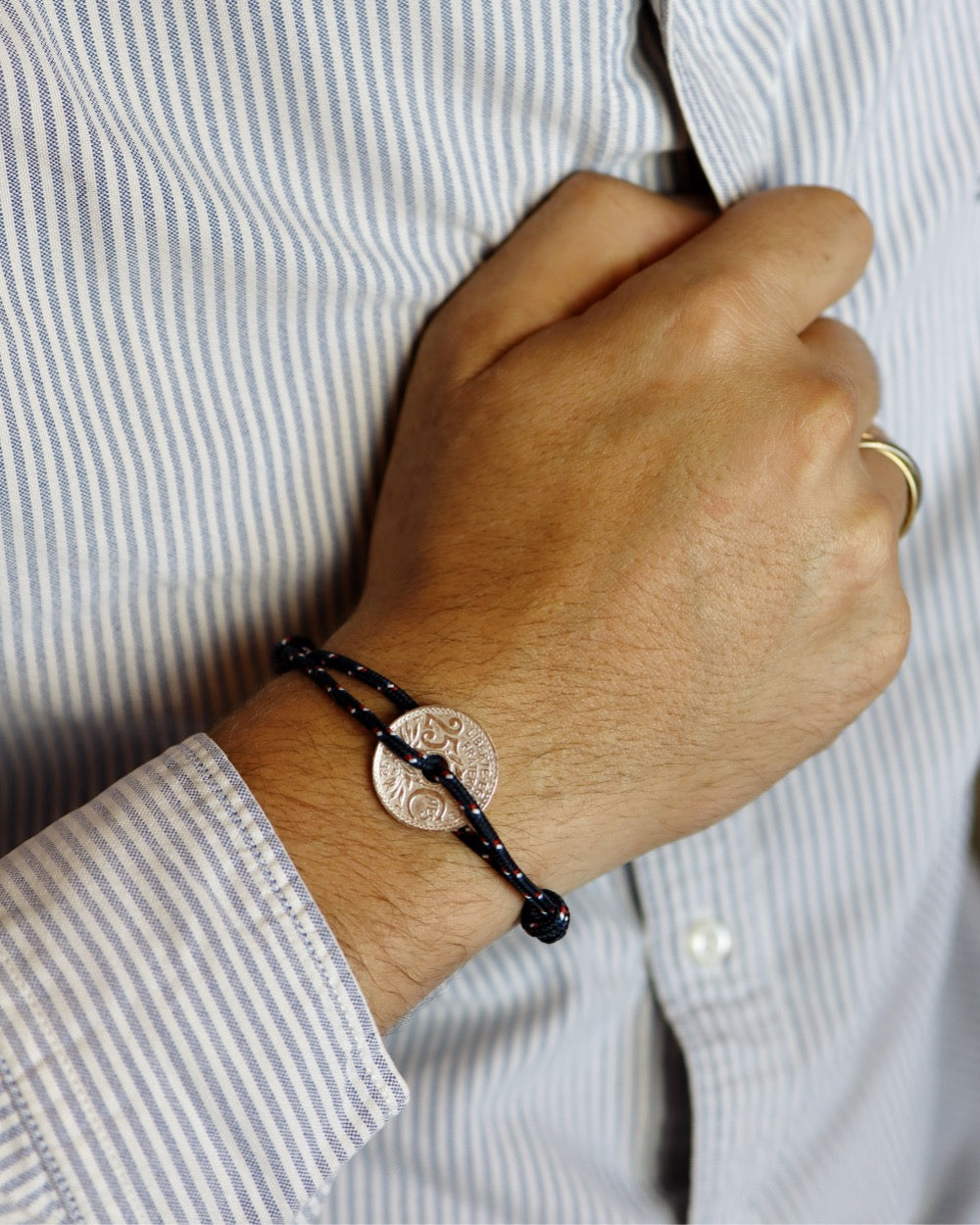 Bracelet Montmartre - 25 centimes argent - Navigateur Marine