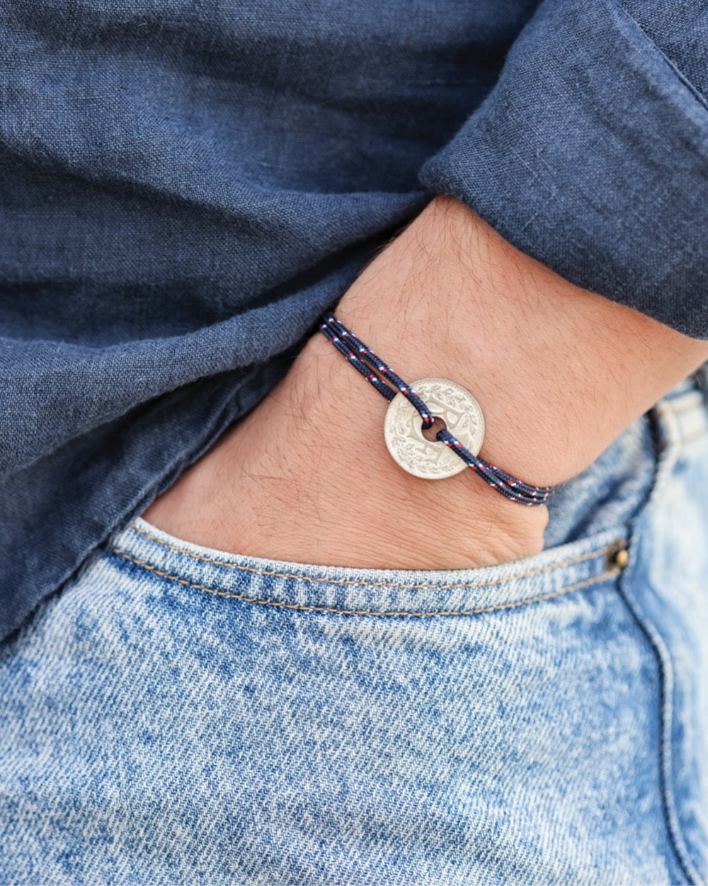 Bracelet Vincennes - 10 centimes argent - Navigateur Marine