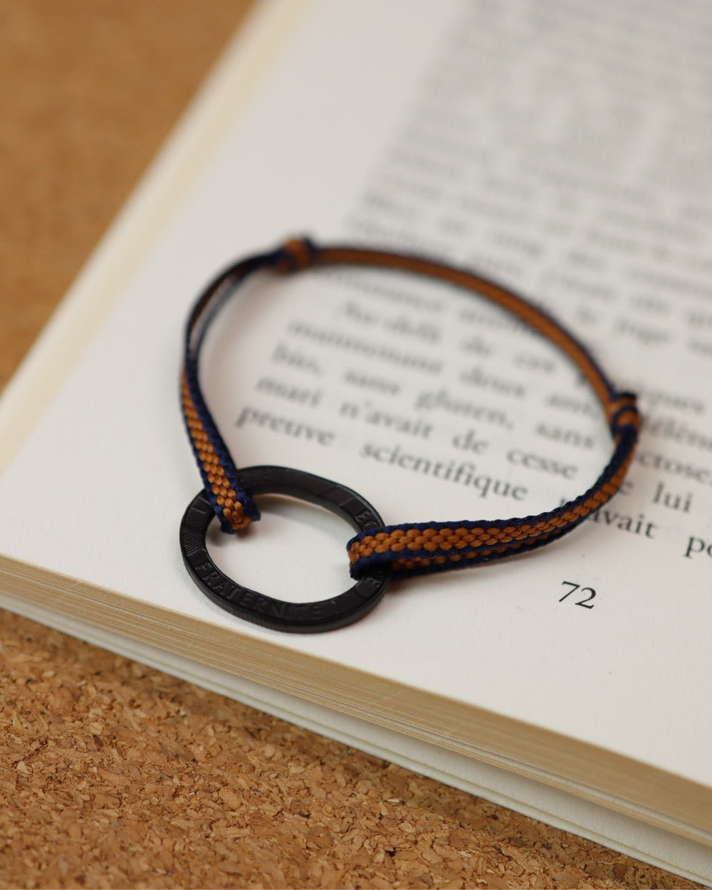 Bracelet Bastille - 10 francs charbon - Plat Ambre Marine
