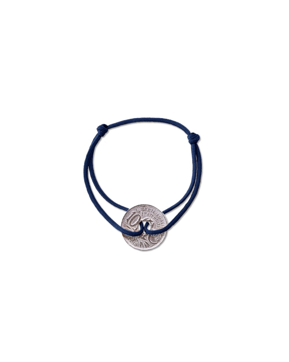 Bracelet Vincennes - 10 centimes argent - Marine