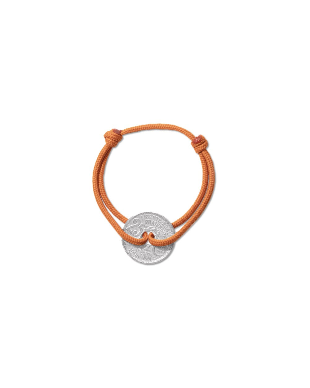 Bracelet Montmartre - 25 centimes argent - Orange Vif