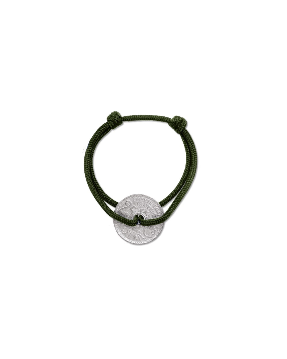 Bracelet Montmartre - 25 centimes argent - Kaki