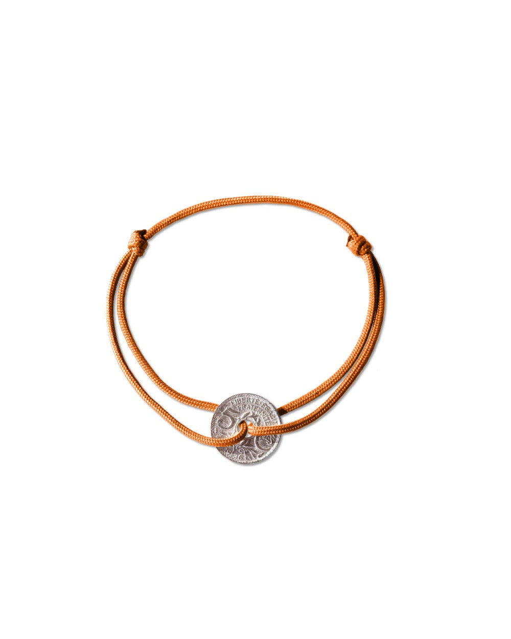 Bracelet Louvre - 5 centimes argent - Orange Vif