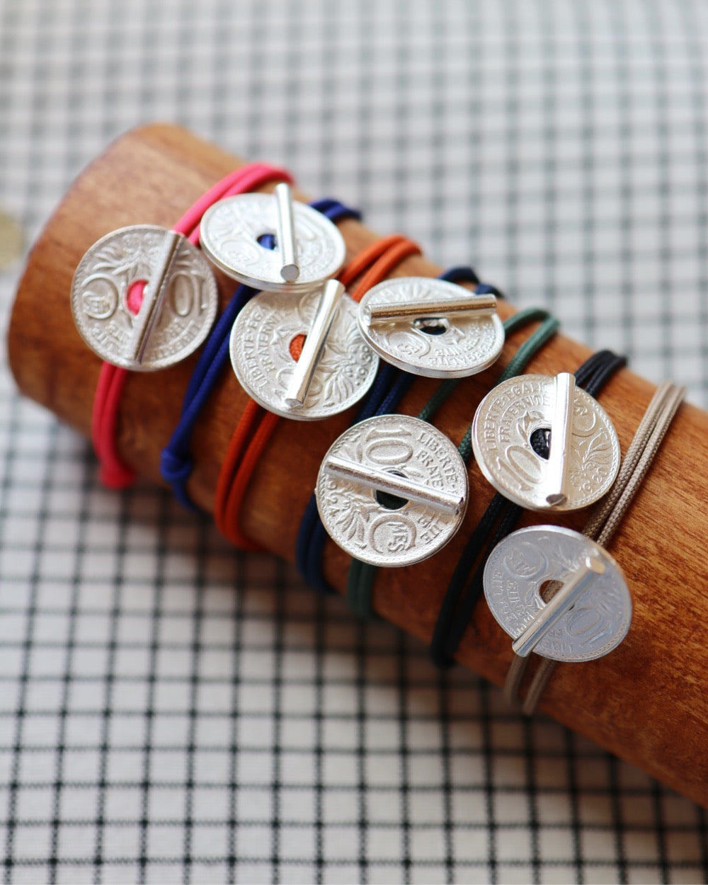 Bracelet le T - 10 centimes argent - Noir