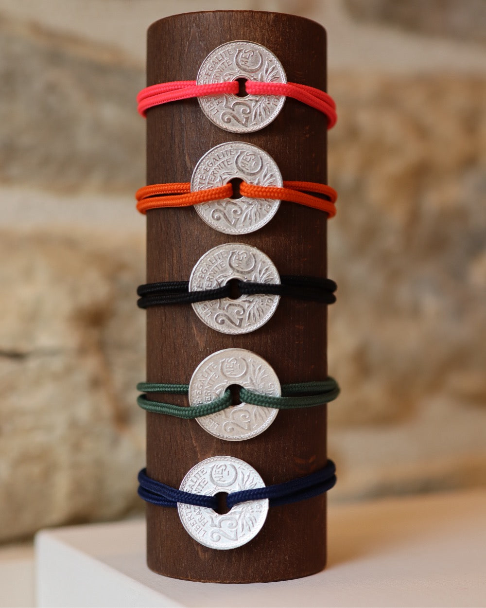 Bracelet Montmartre - 25 centimes argent - Kaki