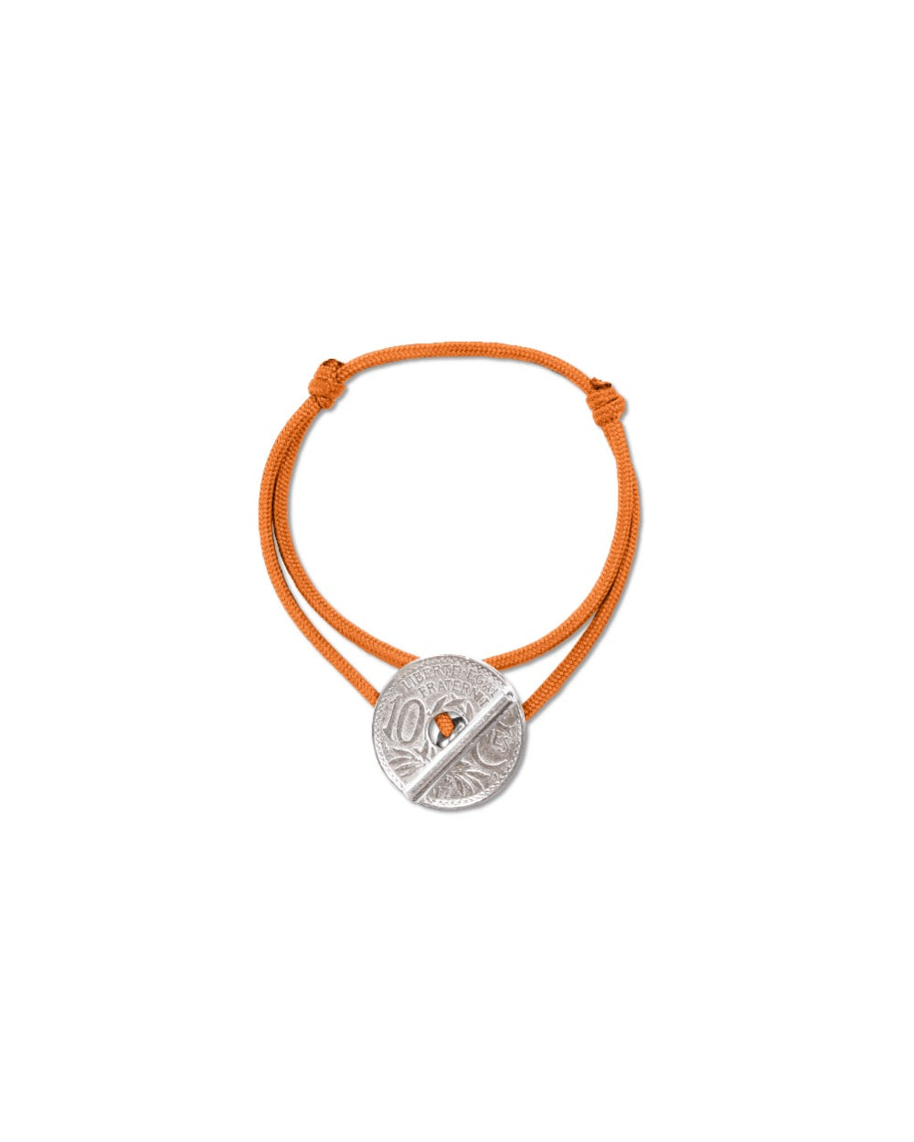 Bracelet le T - 10 centimes argent - Orange Vif