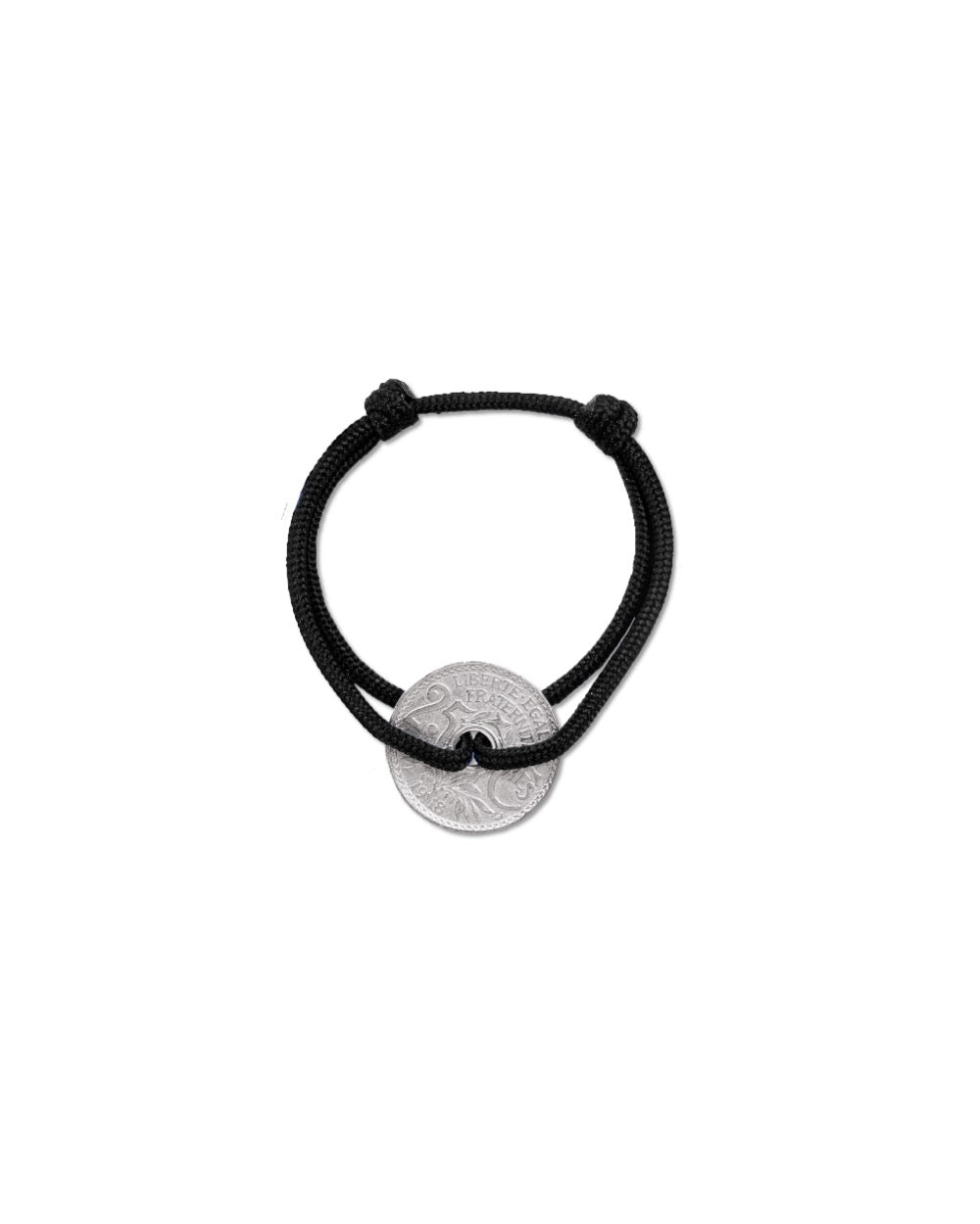 Bracelet Montmartre - 25 centimes argent - Noir