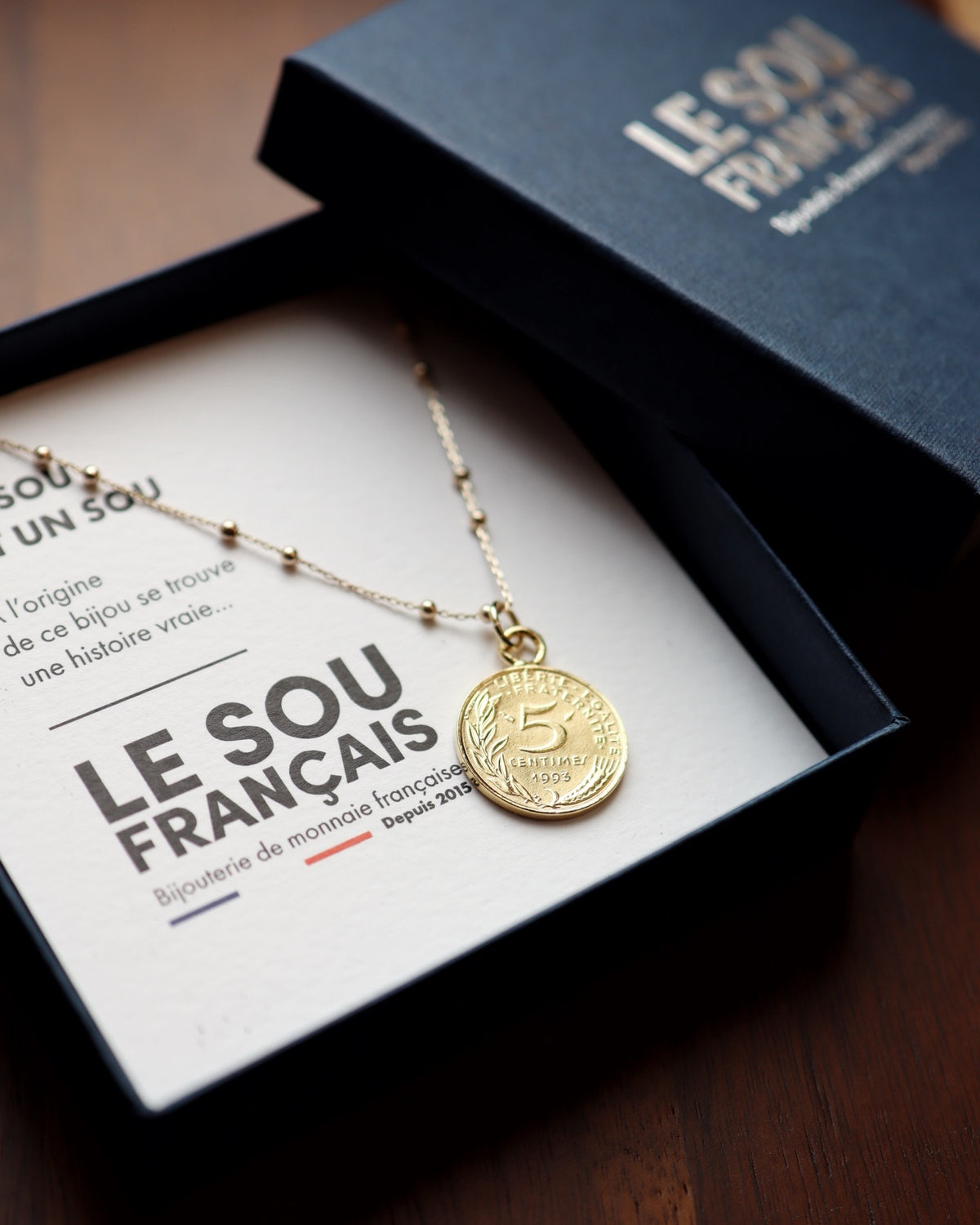 Collier Plaqué or 5 centimes