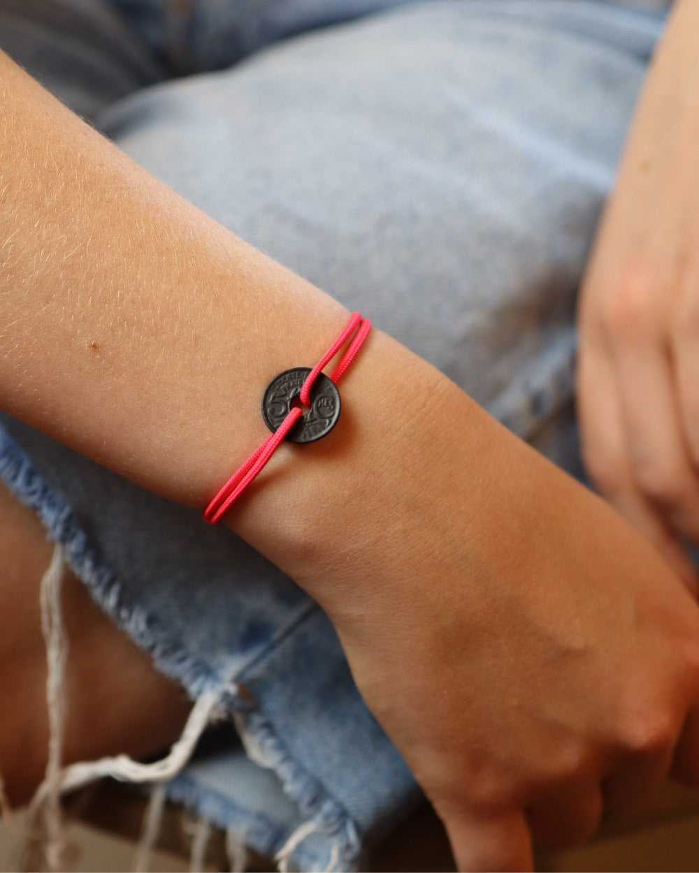 Bracelet Louvre - 5 centimes charbon - Rose Vif – Le Sou Français