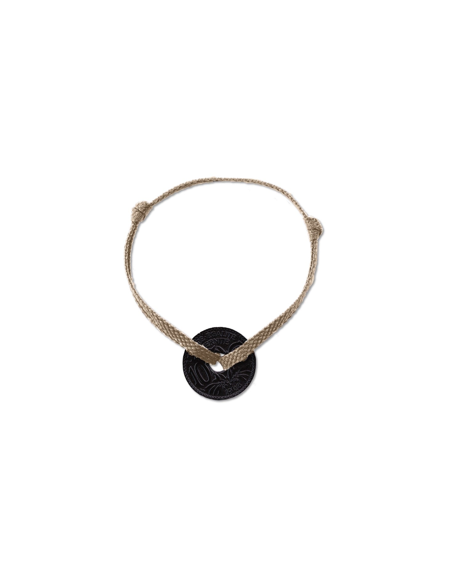 Bracelet Vincennes - 10 centimes charbon - Plat Beige – Le Sou Français