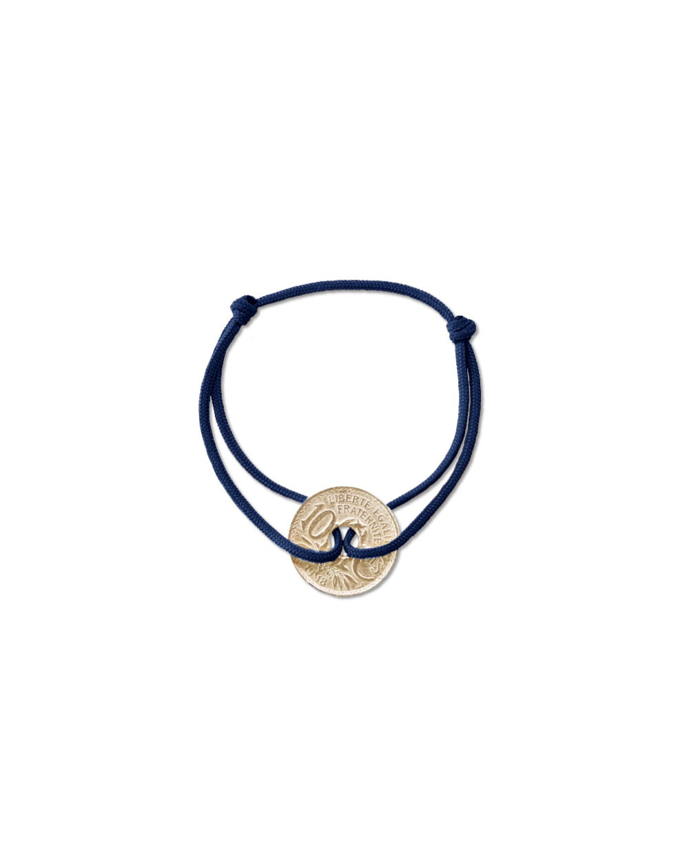 Bracelet Vincennes - 10 centimes or - Marine – vue 2 – Le Sou Français