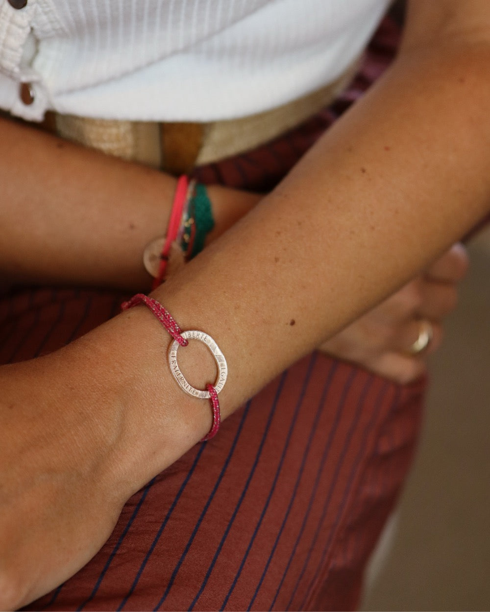 Bracelet Bastille - 10 francs or - Rose Irisé – Le Sou Français