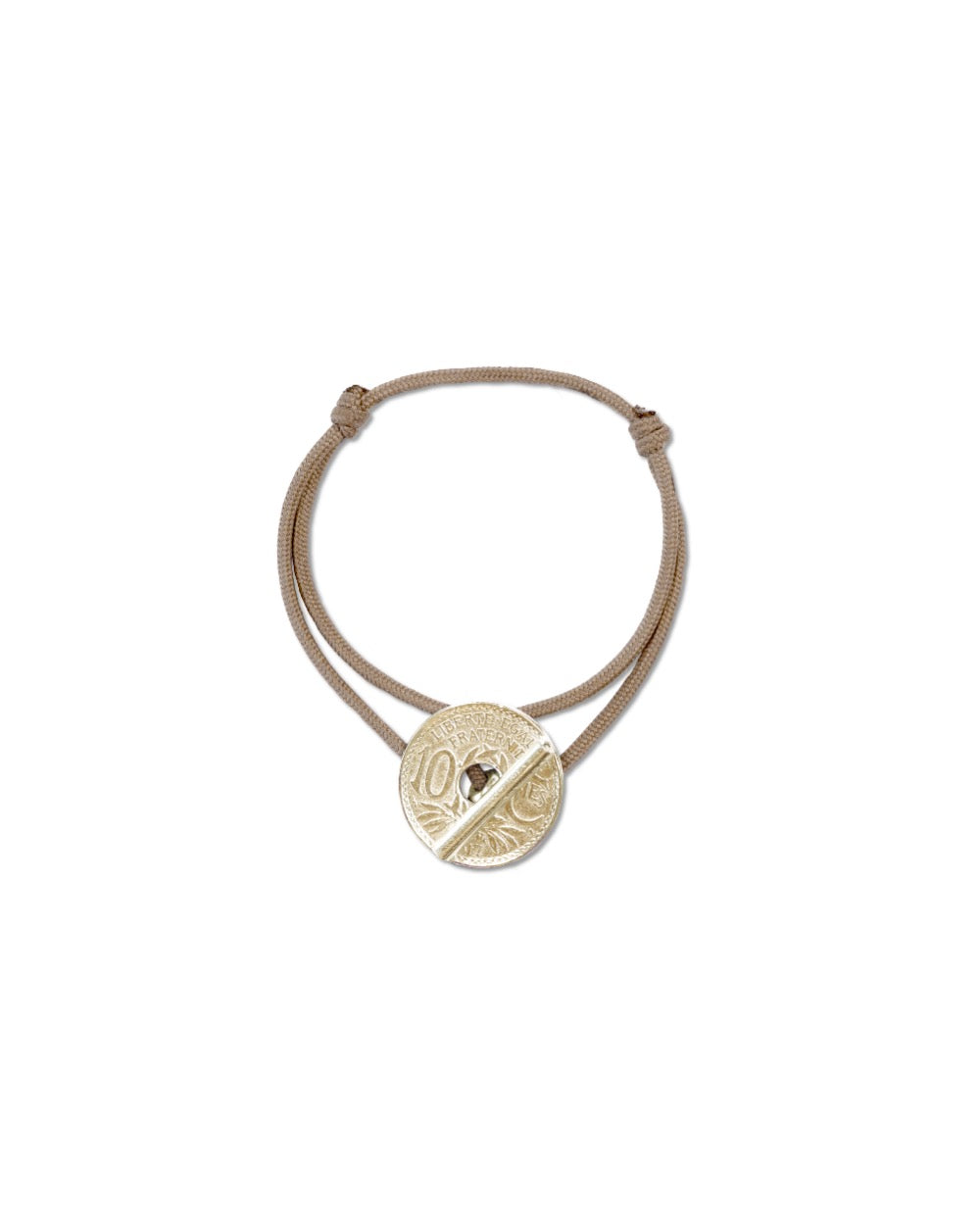 Bracelet le T - 10 centimes or - Beige – vue 3 – Le Sou Français