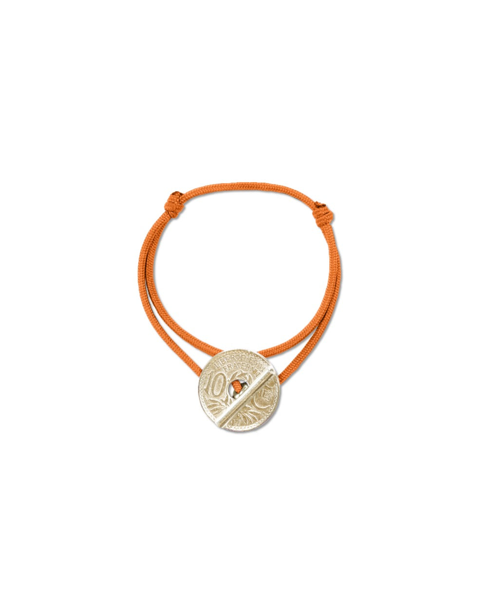 Bracelet le T - 10 centimes or - Orange Vif – vue 2 – Le Sou Français