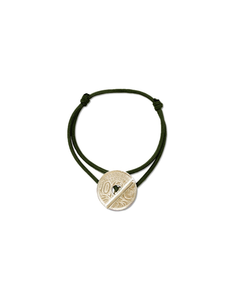 Bracelet le T - 10 centimes or - Kaki – vue 3 – Le Sou Français