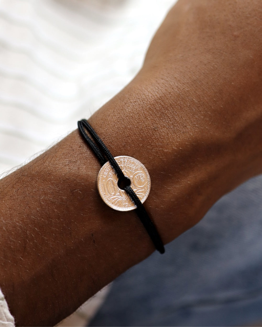 Bracelet Vincennes - 10 centimes argent - Noir