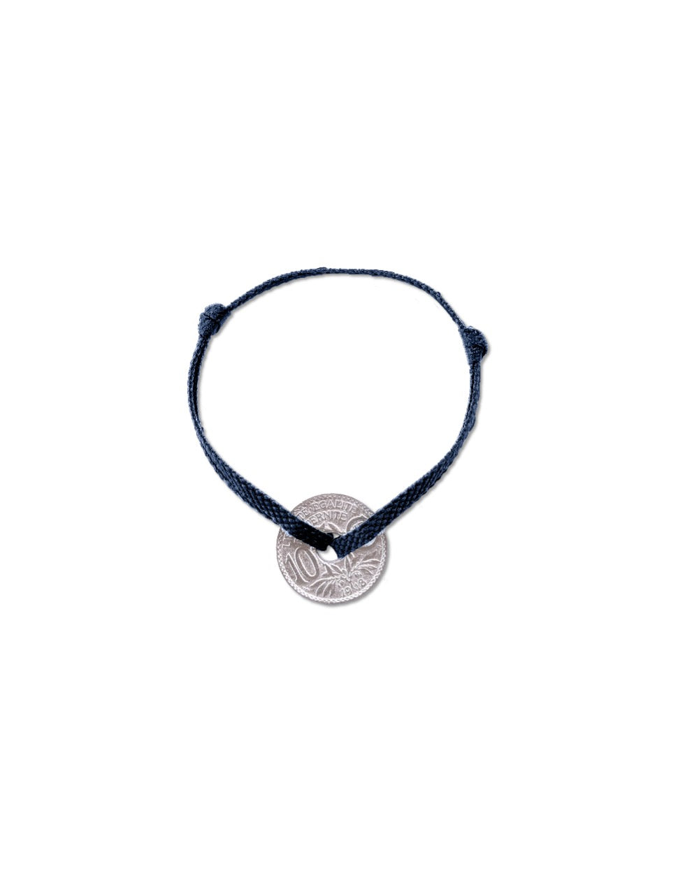 Bracelet Vincennes - 10 centimes argent - Plat Marine