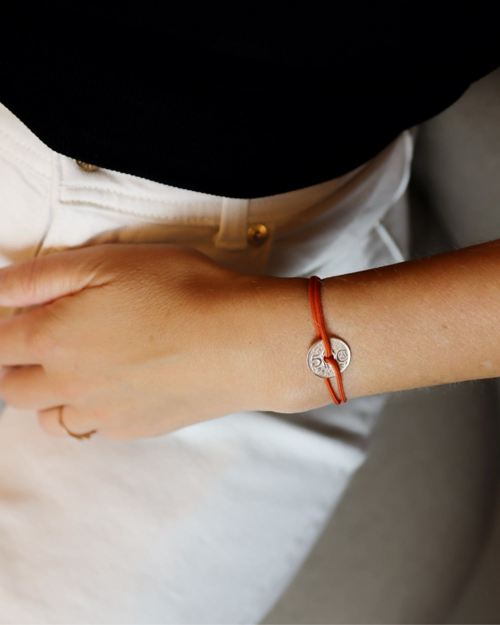 Bracelet Louvre - 5 centimes or - Orange Vif