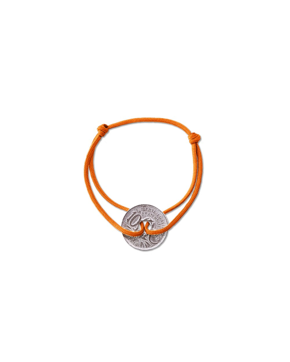 Bracelet Vincennes - 10 centimes argent - Orange Vif
