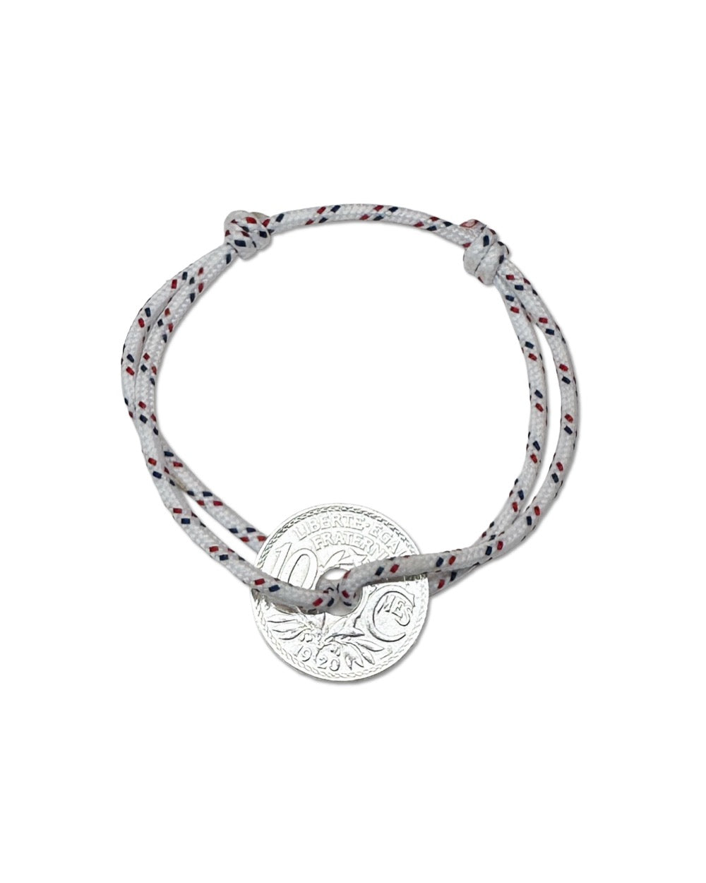Bracelet Vincennes - 10 centimes argent - Navigateur Blanc