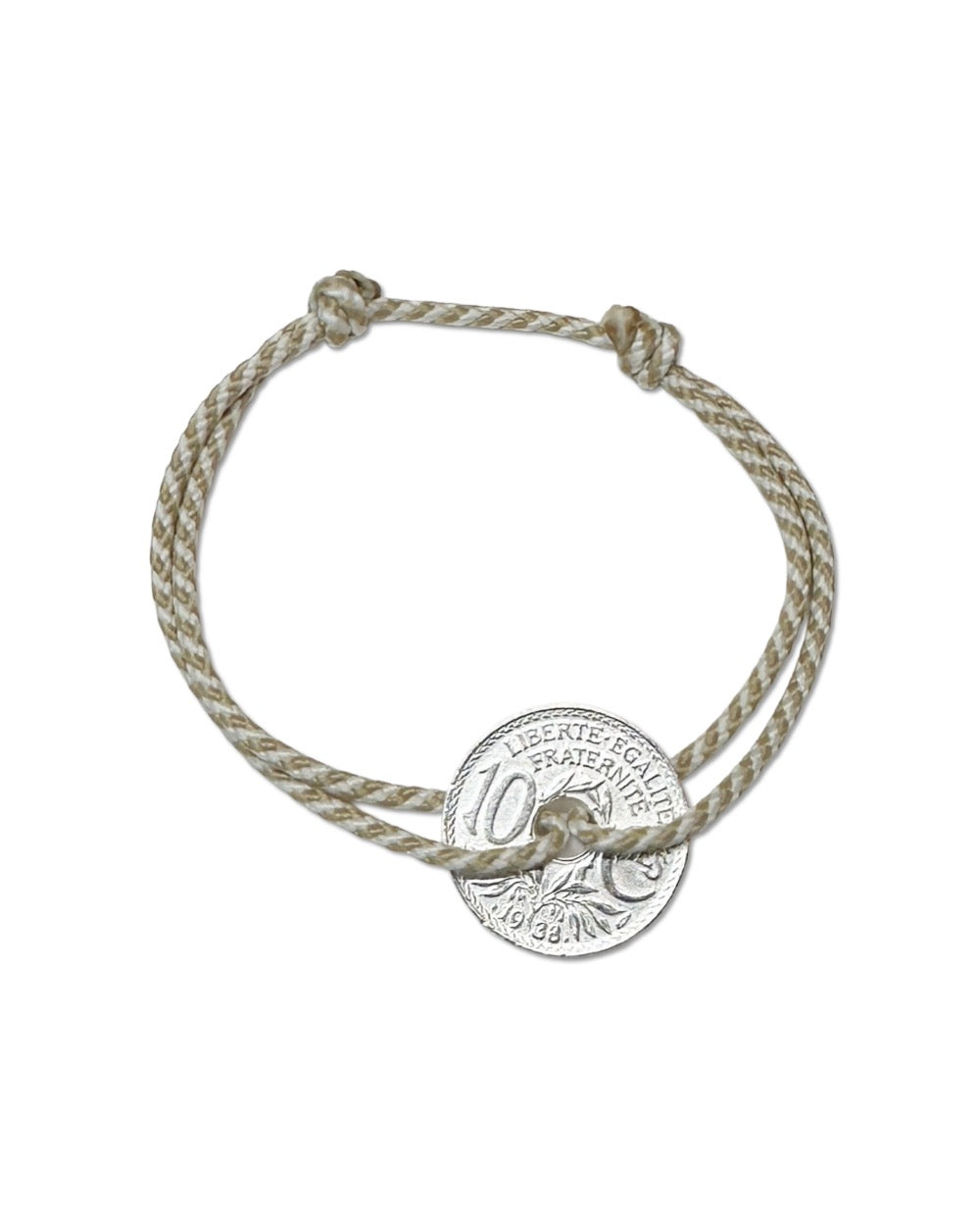 Bracelet Vincennes - 10 centimes argent - Biarrot Beige