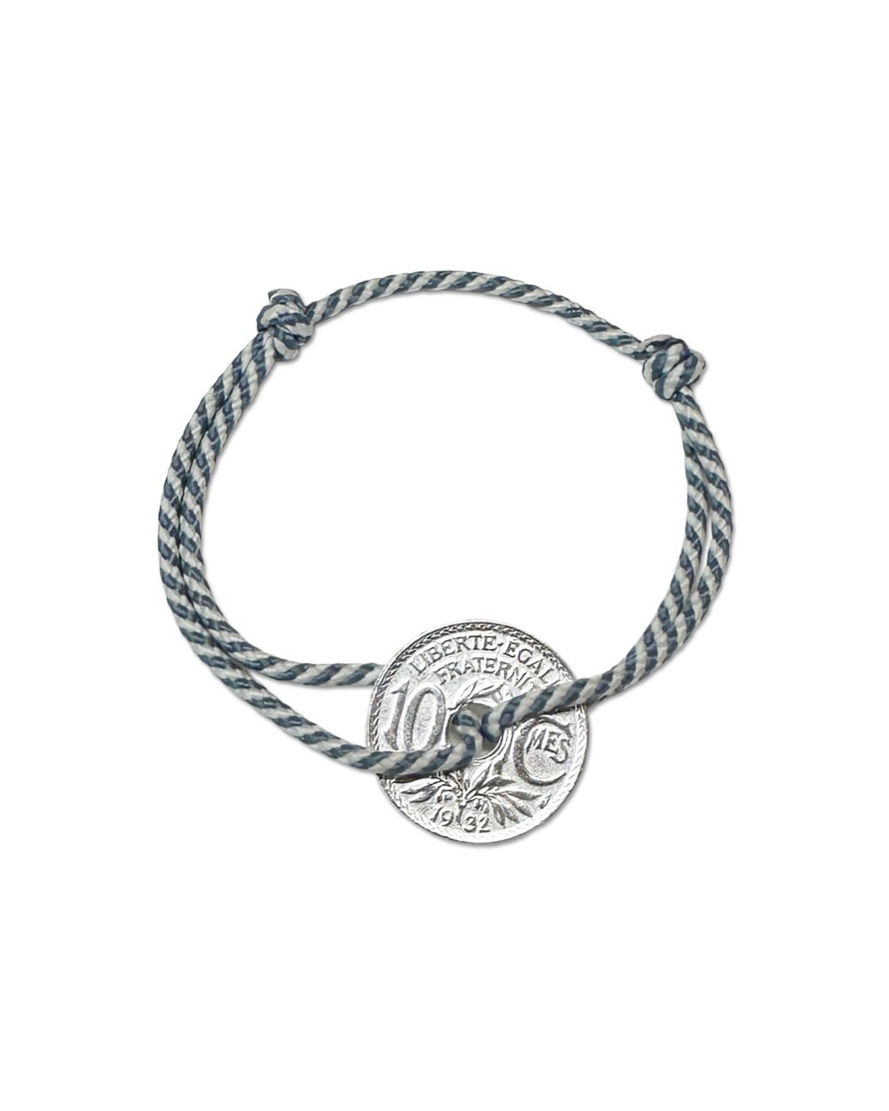 Bracelet Vincennes - 10 centimes argent - Biarrot Bleu