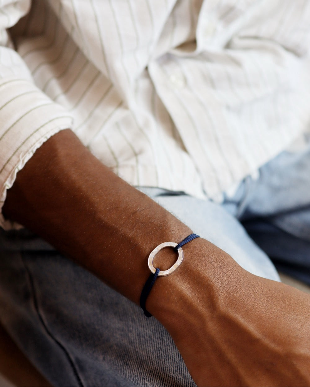 Bracelet Bastille - 10 francs argent - Marine
