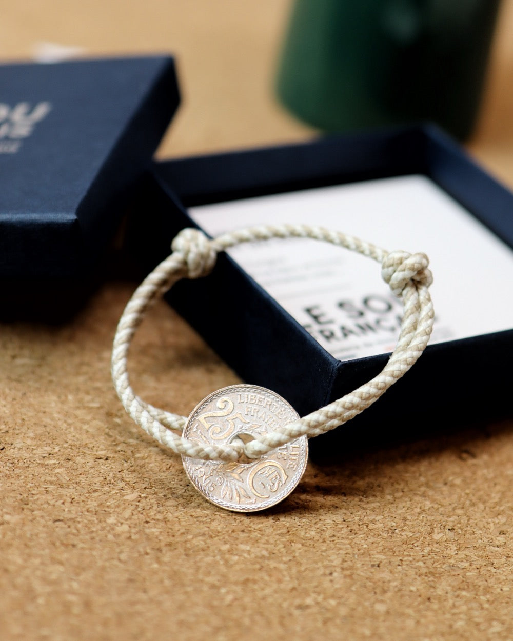 Bracelet Montmartre - 25 centimes argent - Biarrot Beige