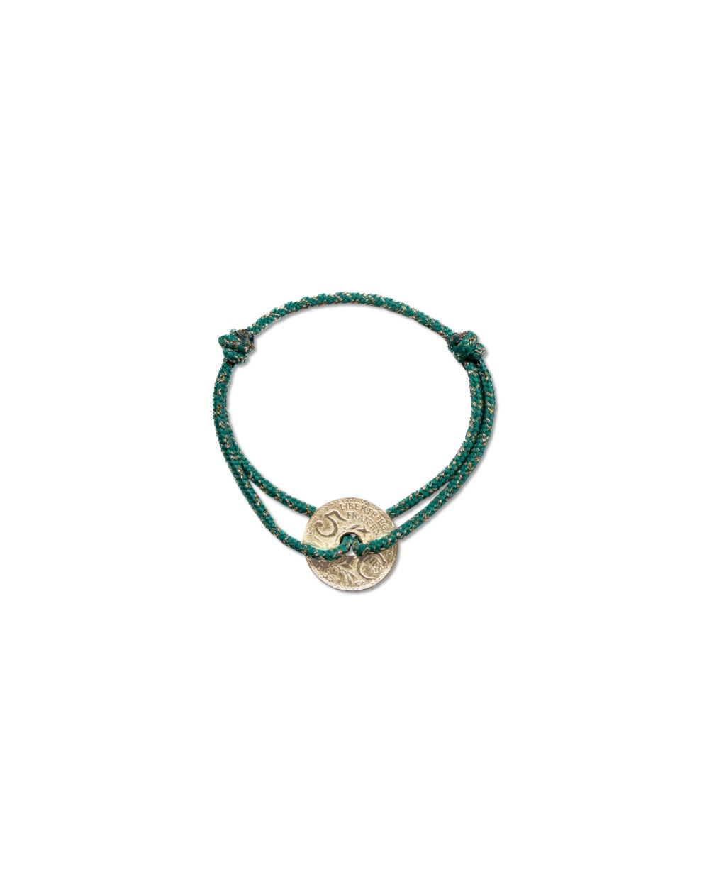 Bracelet Louvre - 5 centimes or - Vert Irisé