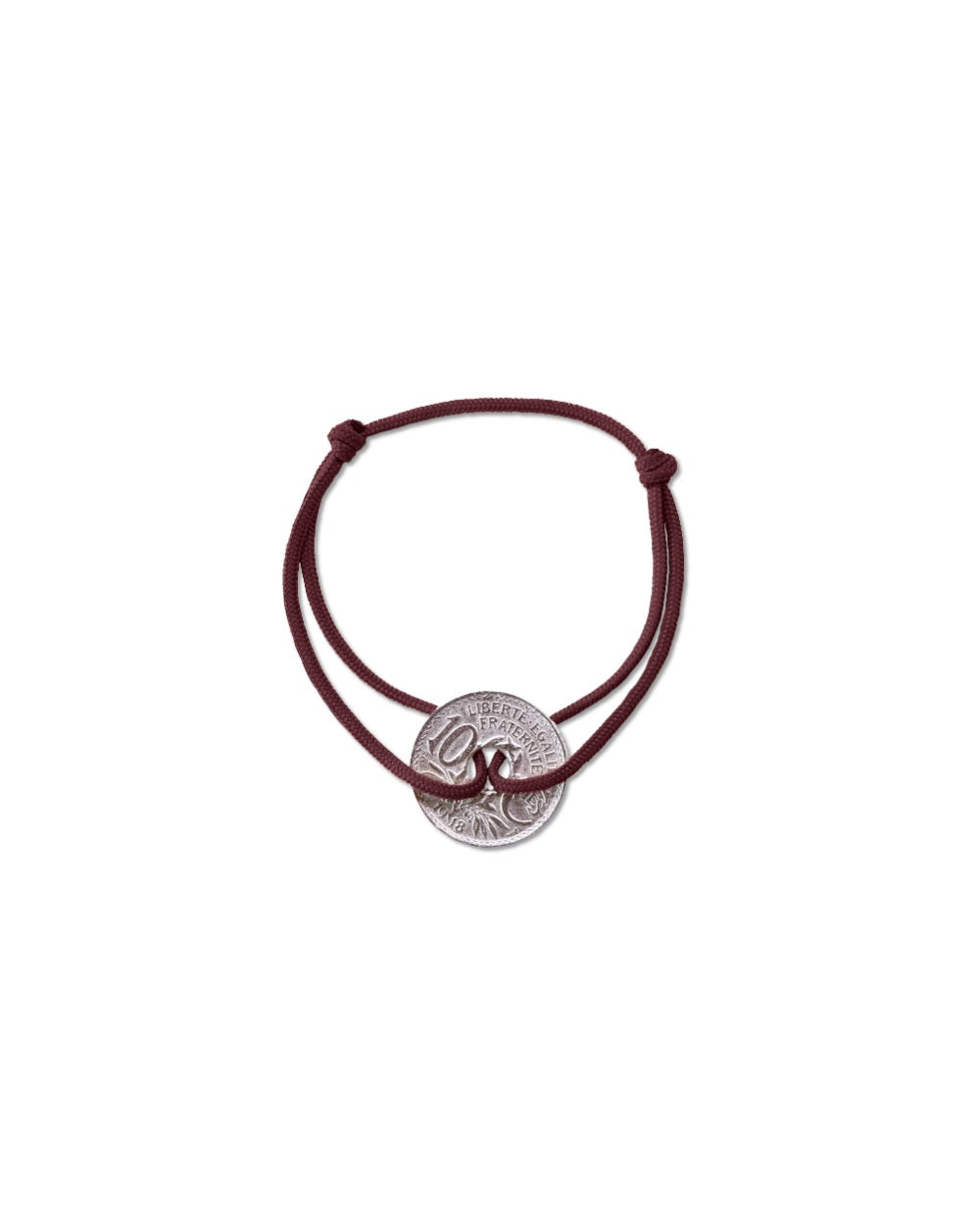 Bracelet Vincennes - 10 centimes argent - Bordeaux