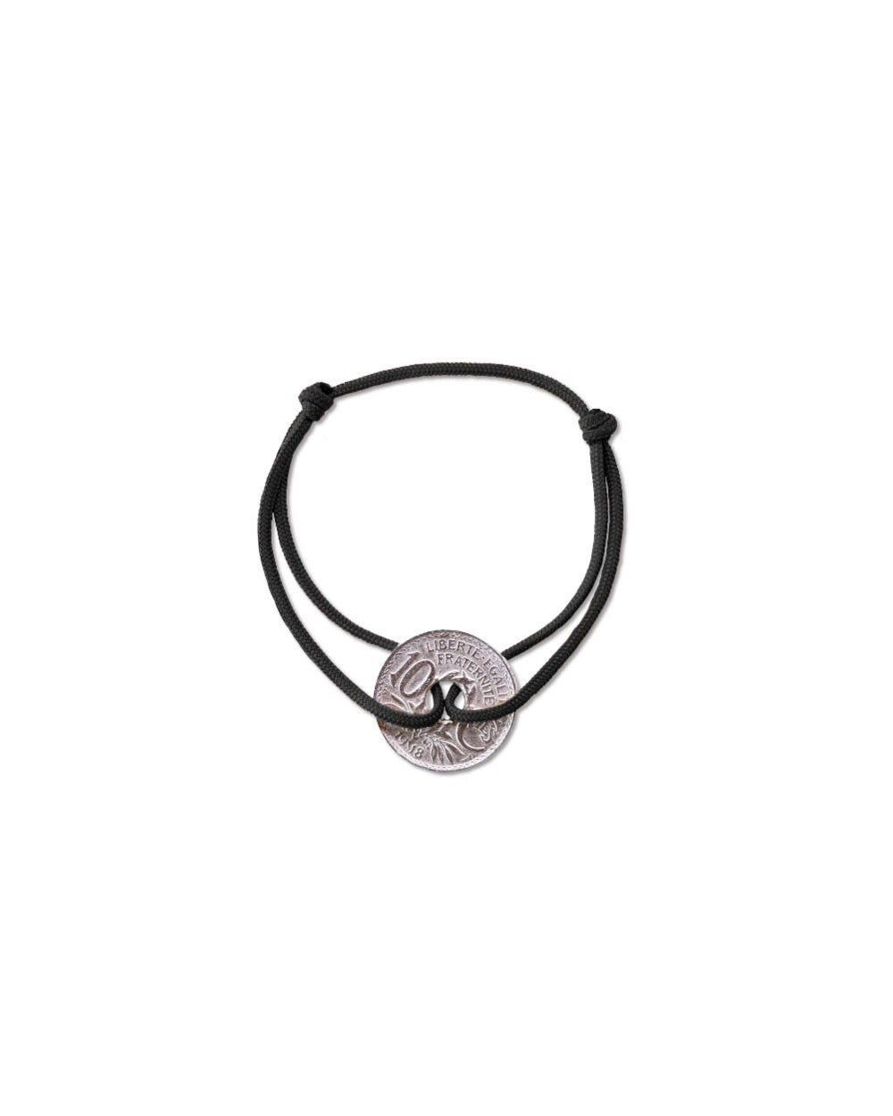 Bracelet Vincennes - 10 centimes argent - Noir