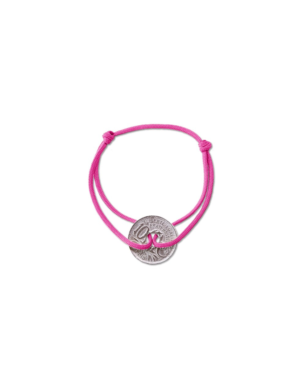 Bracelet Vincennes - 10 centimes argent - Rose Vif