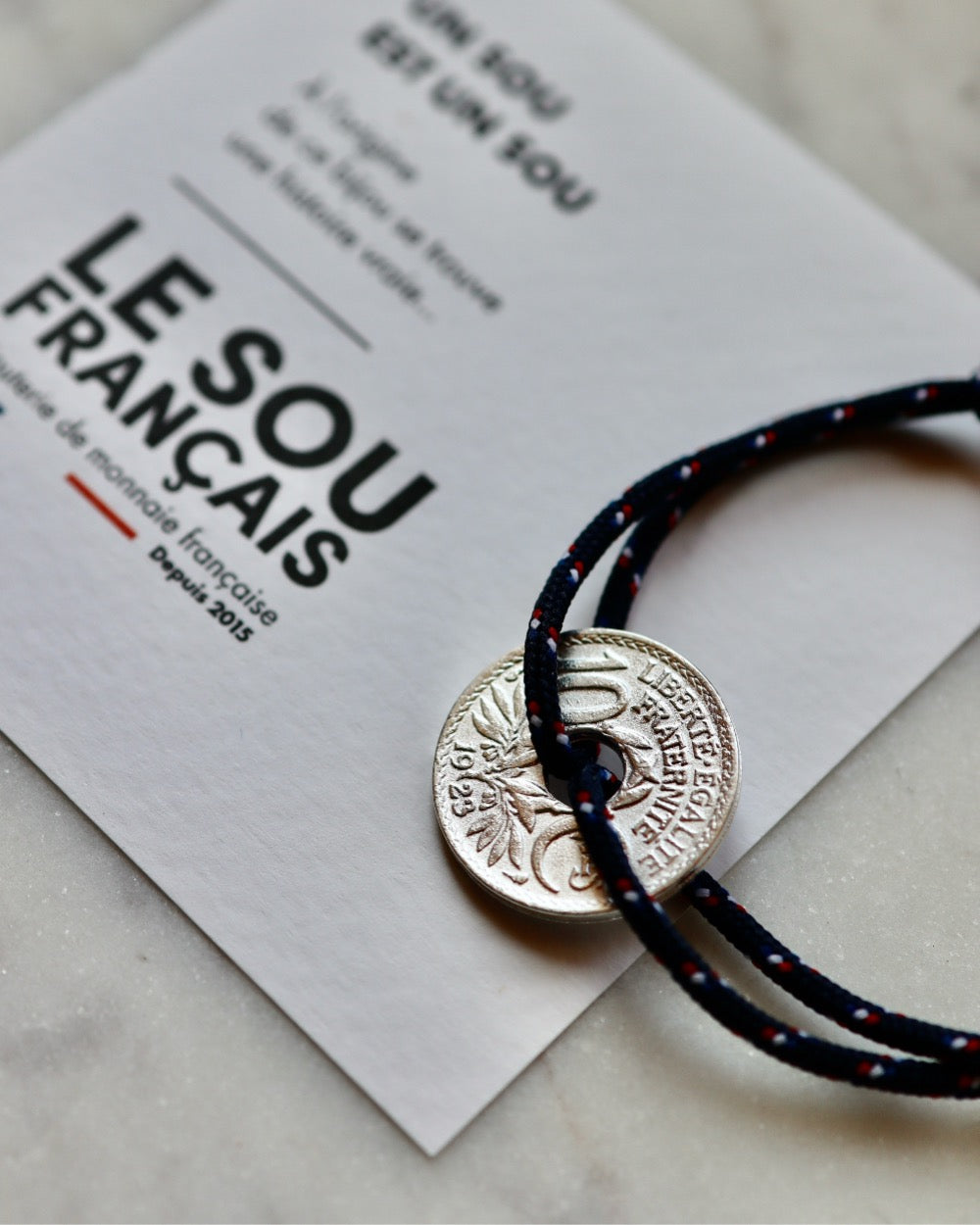 Bracelet Vincennes - 10 centimes argent - Navigateur Marine
