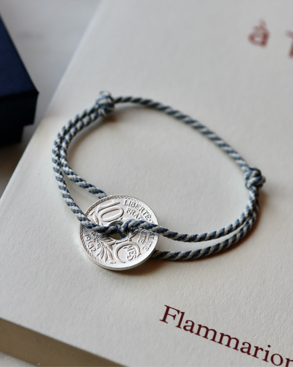 Bracelet Vincennes - 10 centimes argent - Biarrot Bleu