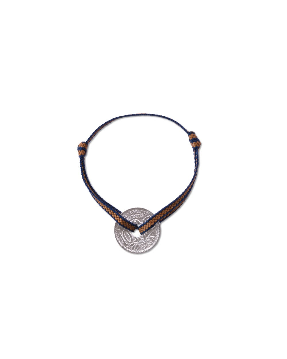 Bracelet Vincennes - 10 centimes argent - Plat Ambré Marine