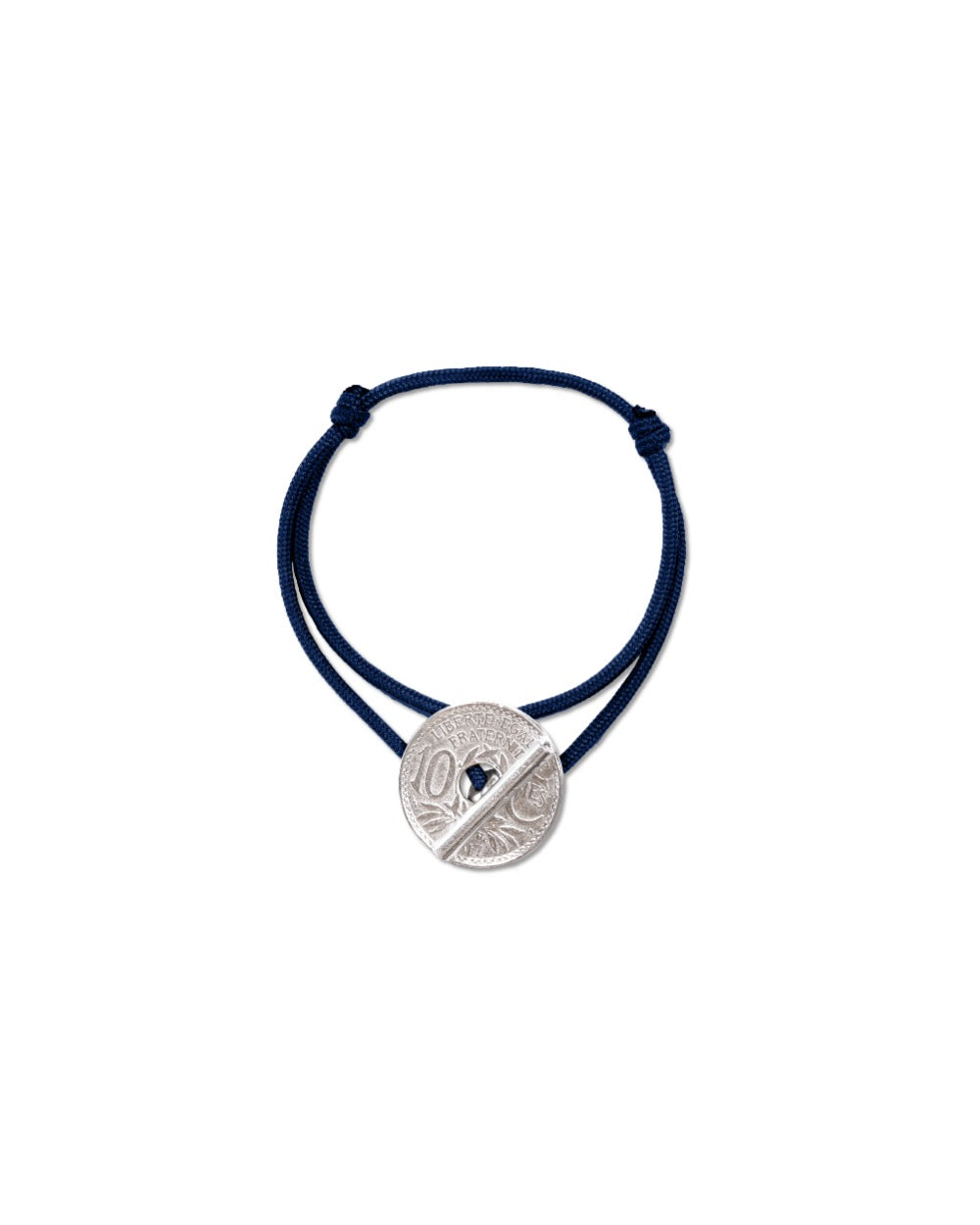 Bracelet le T - 10 centimes argent - Marine
