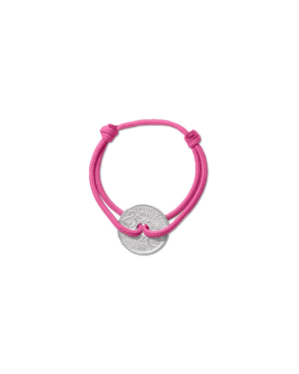 Bracelet Montmartre - 25 centimes argent - Rose vif