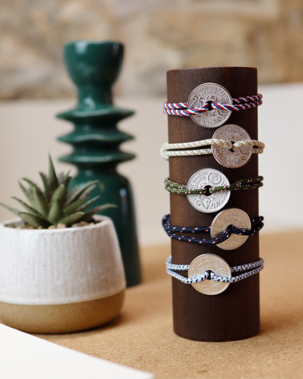 Bracelet Montmartre - 25 centimes argent - Marin