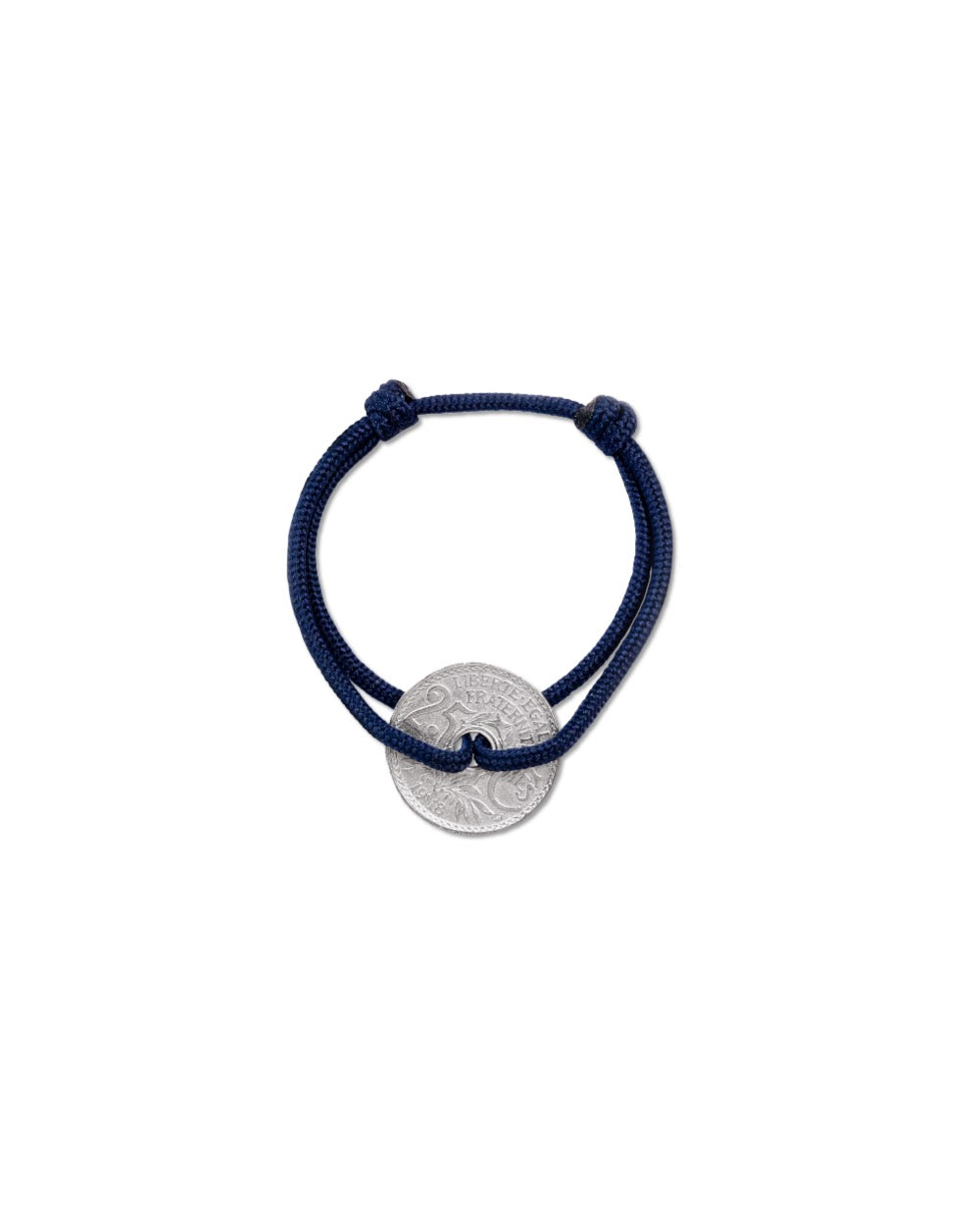 Bracelet Montmartre - 25 centimes argent - Marine
