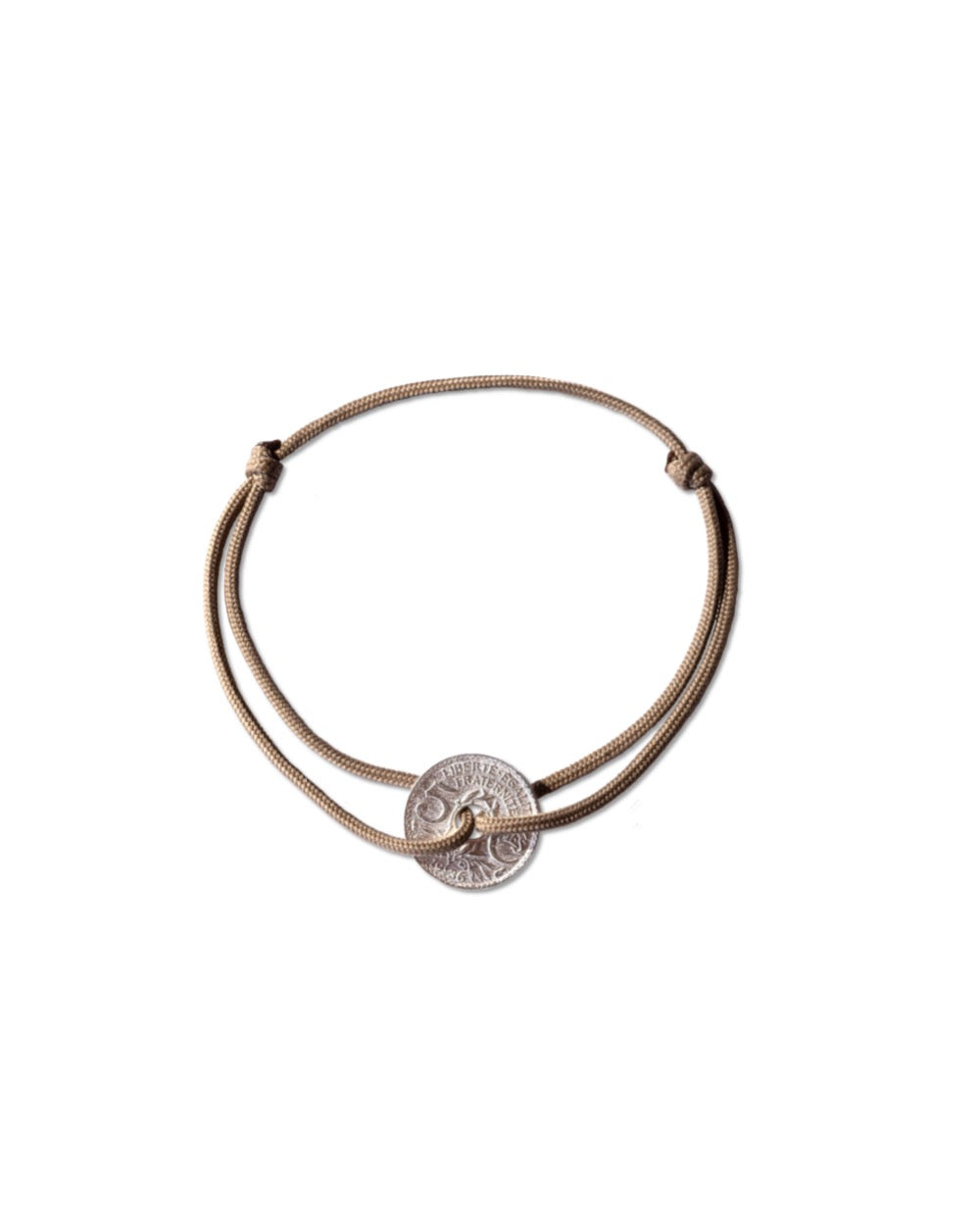 Bracelet Louvre - 5 centimes argent - Beige