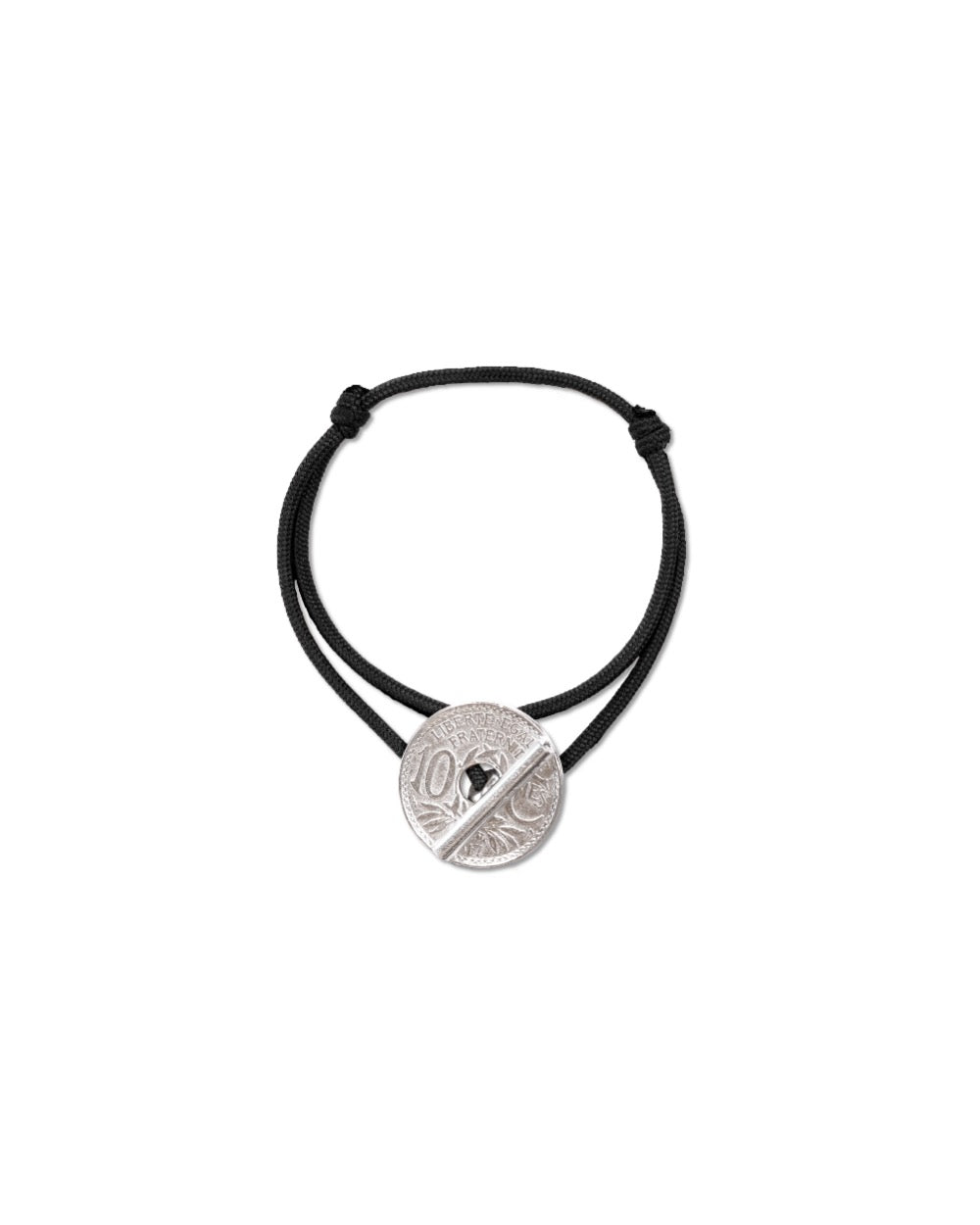 Bracelet le T - 10 centimes argent - Noir