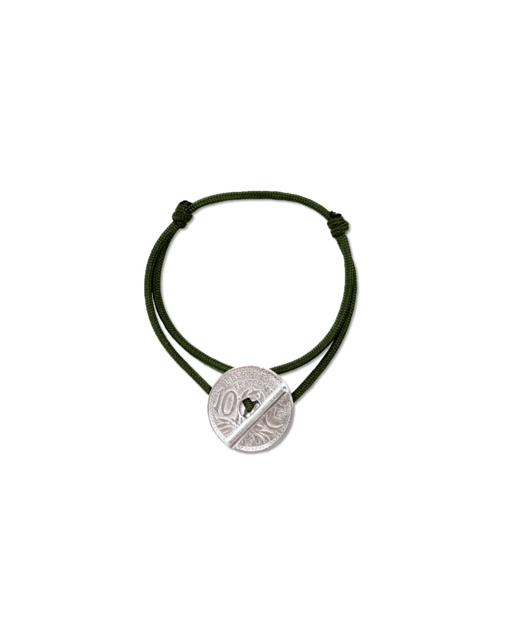 Bracelet le T - 10 centimes argent - Kaki