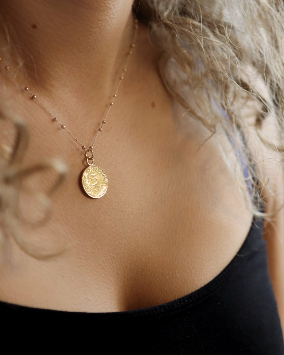 Collier Plaqué or 5 centimes