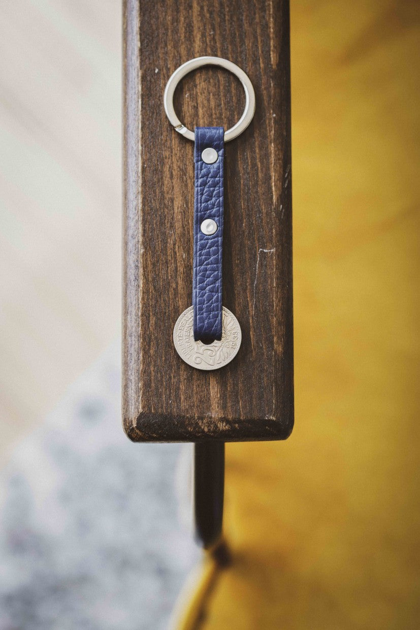 Porte-clés cuir Marine